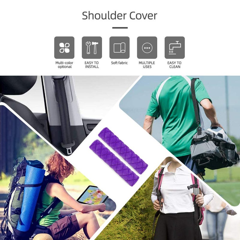 surpassme Car Seat Belt Pads Cover, 2 Pack Seat Belt Shoulder Strap Covers Protector to Release Stress to Your Neck and Shoulder for a Safety Driving (Purple) - Image 5